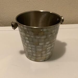Mother of Pearl Ice Bucket | Stainless Steel Wine & Champagne Chiller | Coastal